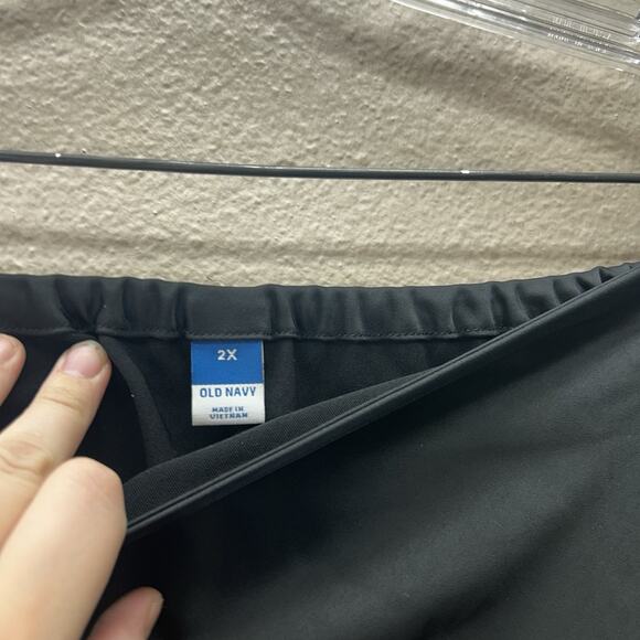 Old Navy Satin Maxi Skirt SZ 2X Black Pull On Side Slit Whimsigoth Y2K Fairy - Picture 4 of 10